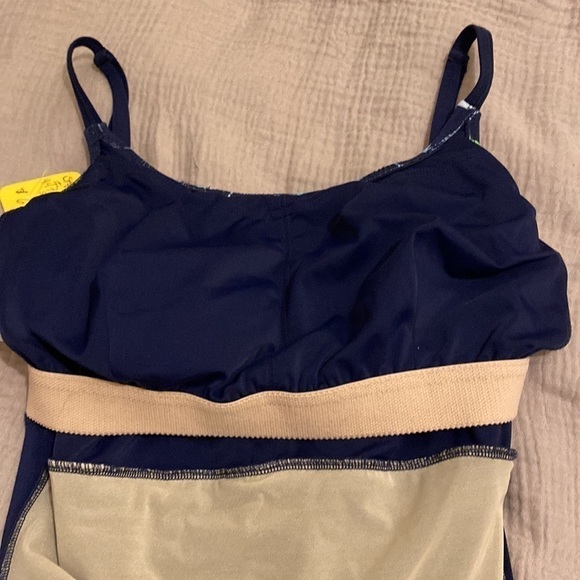 T.H.E. Palm print navy one piece swimwear. Size 12. New. - Picture 11 of 12